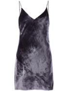Fleur Du Mal Velvet Mini Slip, Women's, Size: Medium, Grey, Polyamide/polyester/spandex/elastane