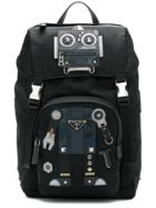 Prada Robot Motif Backpack - Black