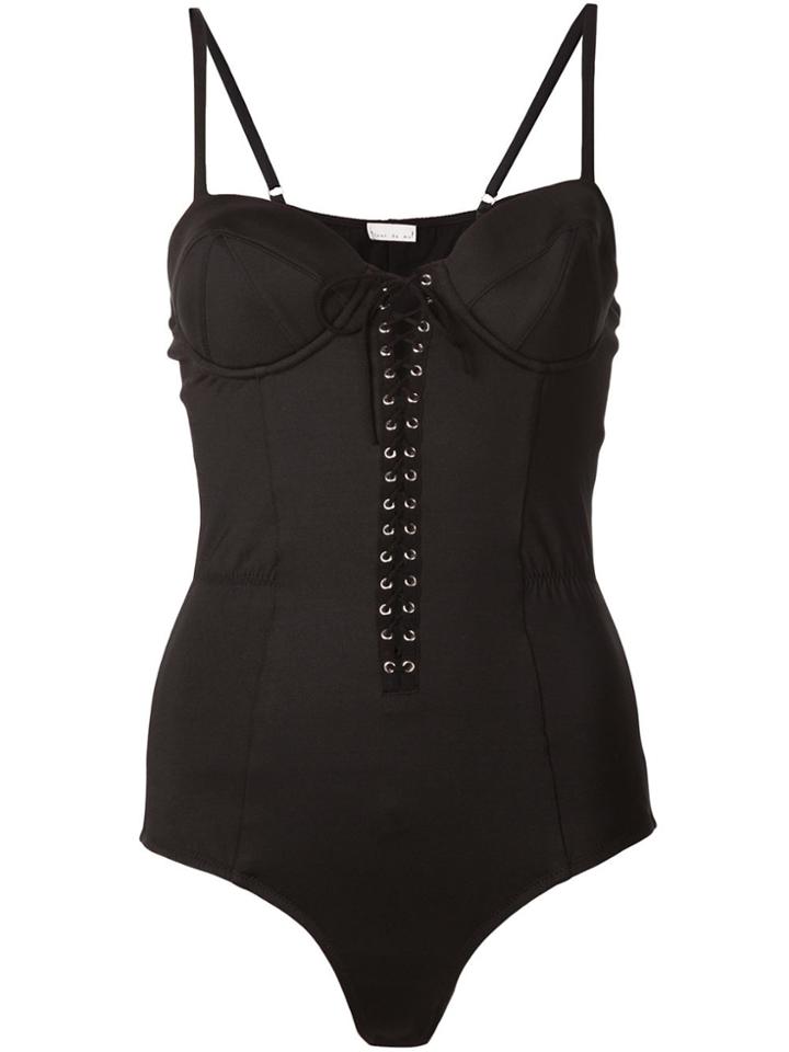 Fleur Du Mal 'lace Bullet' One Piece - Black