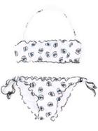 Chiara Ferragni Kids Eye Print Bikini - White