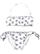 Chiara Ferragni Kids Eye Print Bikini - White