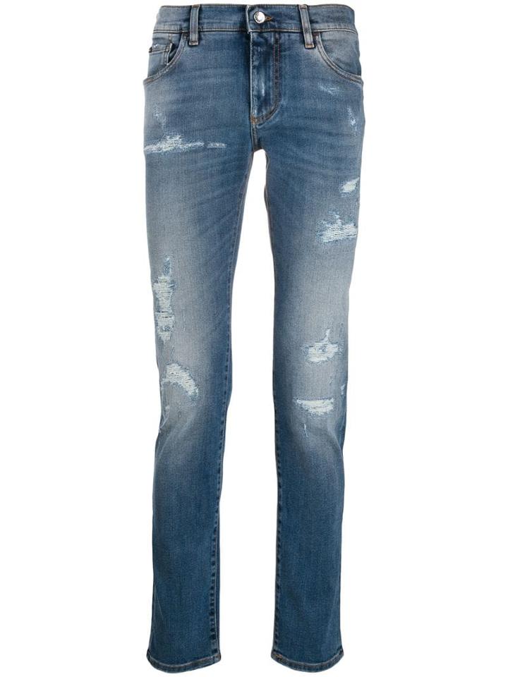 Dolce & Gabbana Slim Leg Denim Jeans - Blue