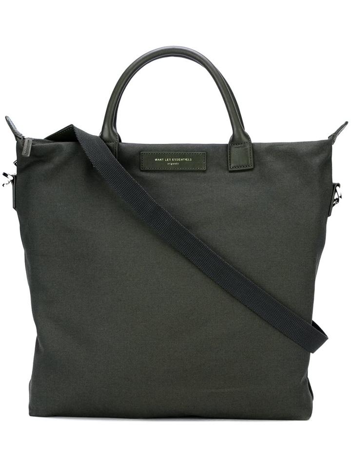 Want Les Essentiels De La Vie 'o'hare' Tote Bag, Adult Unisex, Green, Cotton/leather