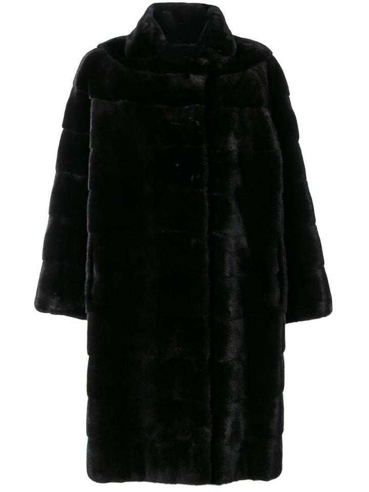 Liska Ella Fur Coat - Black