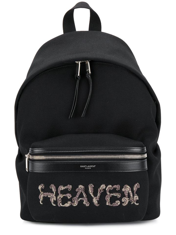Saint Laurent Heaven Embellished Backpack - Black