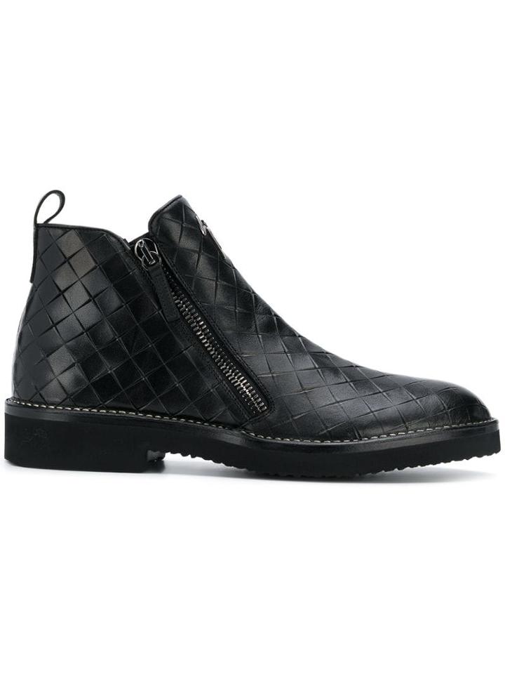 Giuseppe Zanotti Woven Ankle Boots - Black