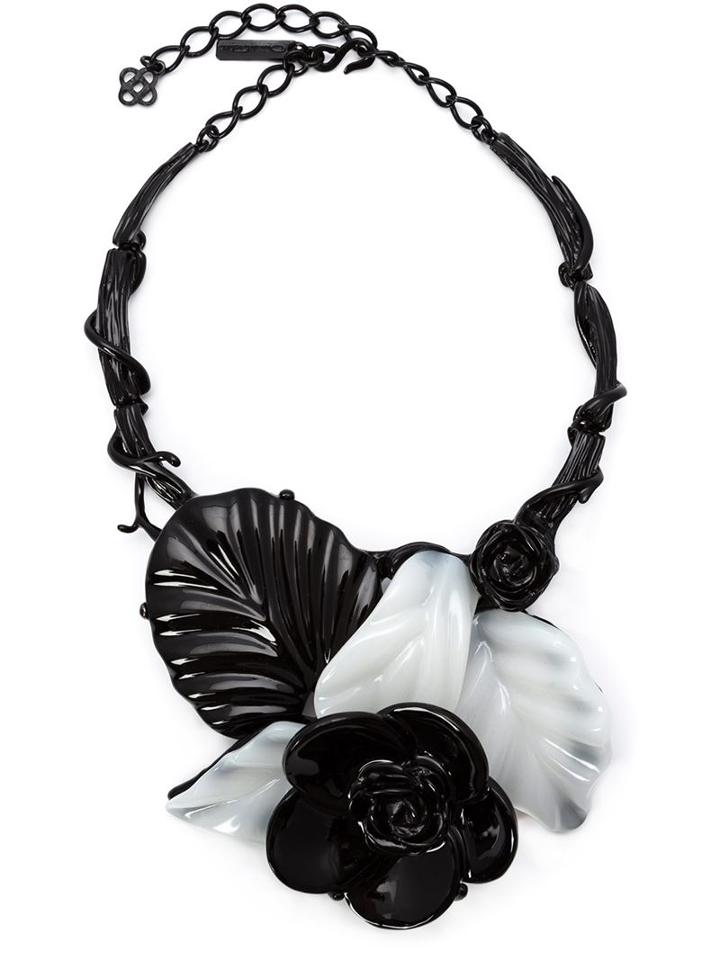 Oscar De La Renta Rose Applique Necklace