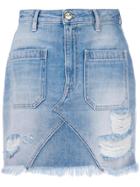 The Seafarer Classic Fitted Denim Skirt - Blue
