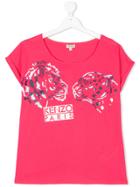Kenzo Kids Tiger & Lion Print T-shirt - Pink & Purple