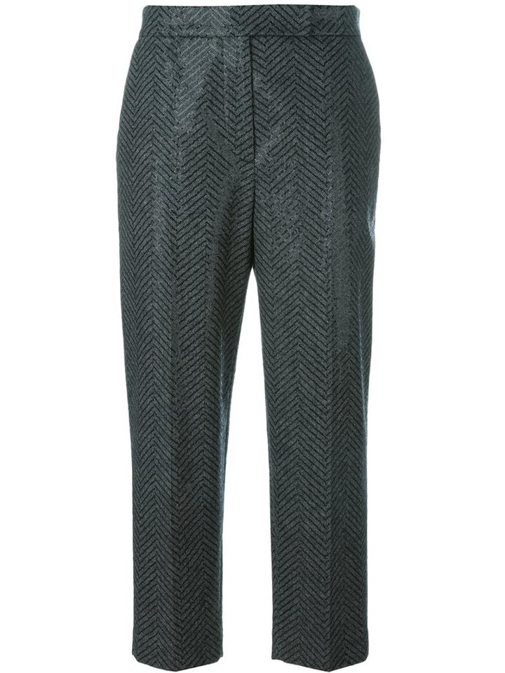 Brunello Cucinelli Cropped Trousers, Women's, Size: 40, Black, Silk/polyester/spandex/elastane/virgin Wool