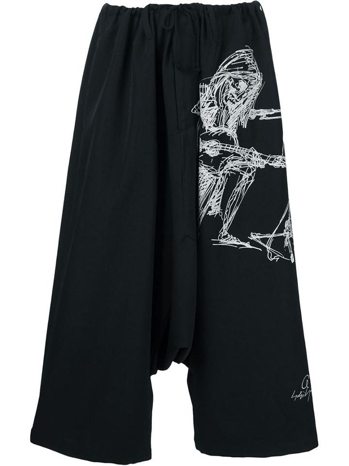 Yohji Yamamoto Printed Cropped Trousers