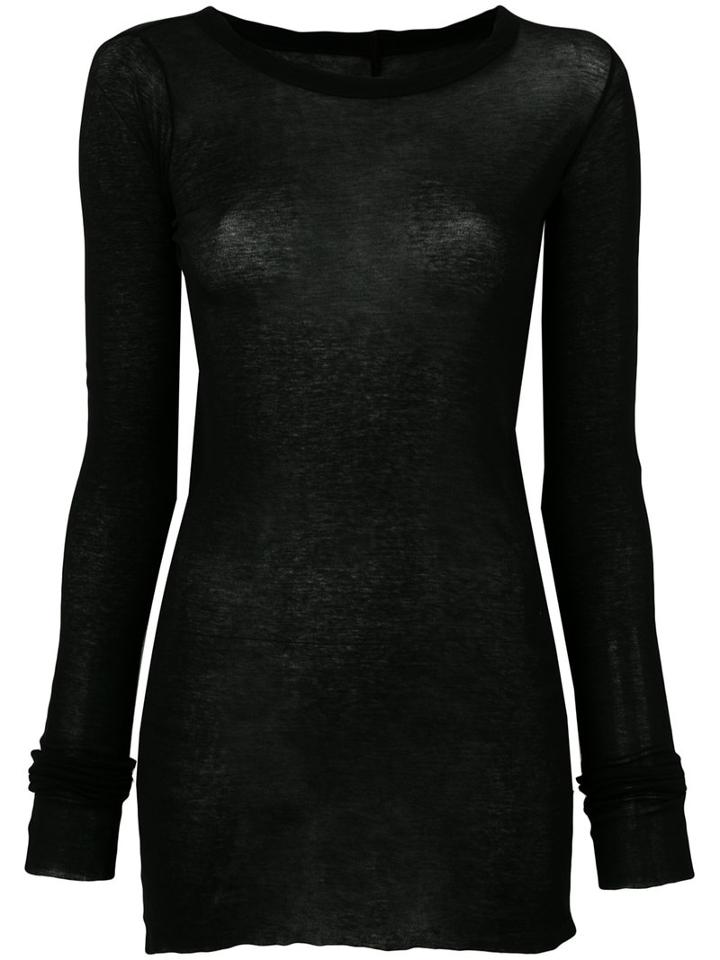 Rick Owens - Long Sleeve T-shirt - Women - Cotton - 38, Black, Cotton