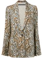 Raquel Allegra - Leopard Print Blazer - Women - Silk - 2, Nude/neutrals, Silk