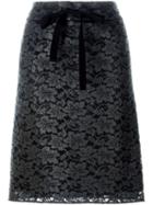 Maison Margiela Floral Lace Skirt, Women's, Size: 42, Black, Polyamide/viscose/polyurethane