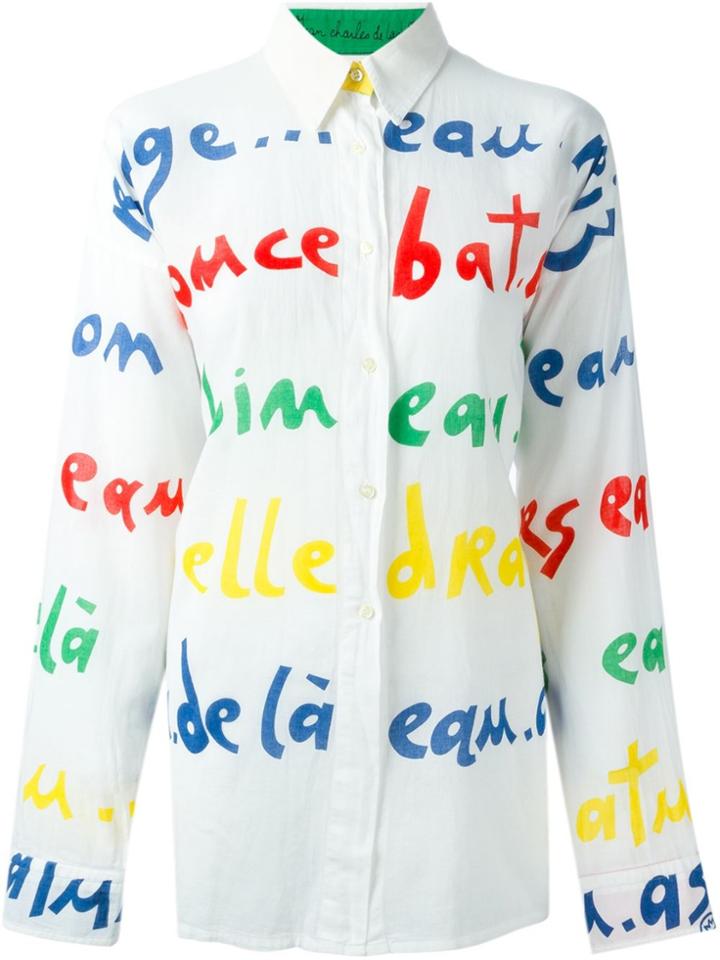 Jc De Castelbajac Vintage Letter Print Shirt - White