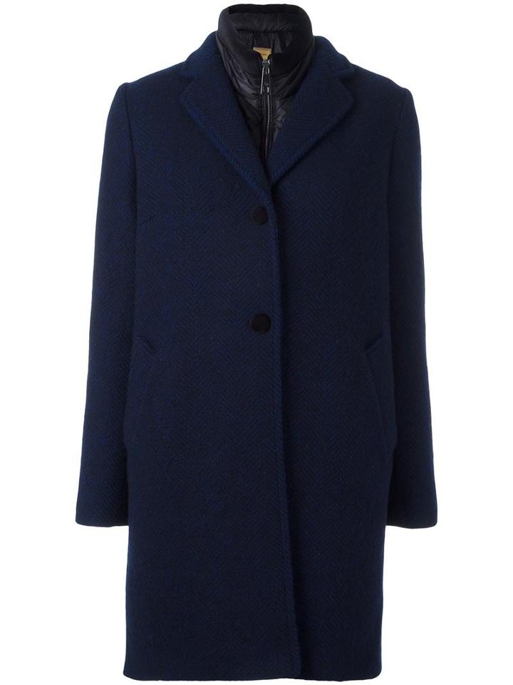 Fay Single Breasted Coat, Women's, Size: Xl, Blue, Polyester/virgin Wool