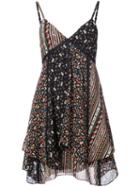 Alice+olivia - Floral Print Flared Dress - Women - Silk/polyester/spandex/elastane - 0, Black, Silk/polyester/spandex/elastane