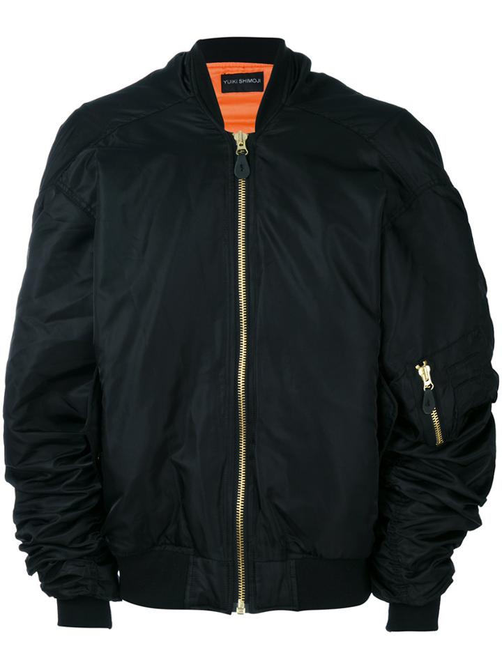 Yuiki Shimoji Casual Bomber Jacket - Black