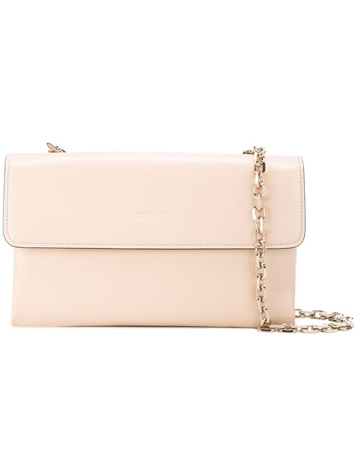 Casadei - Chain Flap Bag - Women - Satin/kid Leather - One Size, Nude/neutrals, Satin/kid Leather