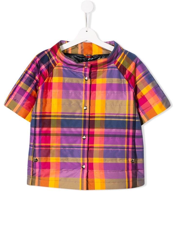 Herno Kids Checked Padded Jacket - Pink