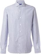 Barba Striped Shirt, Men's, Size: 39, Blue, Cotton/linen/flax