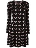 Emporio Armani Geometric Print Knitted Dress, Women's, Size: 46, Black, Polyester/viscose