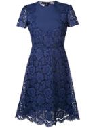 Valentino Floral Lace Midi Dress - Blue
