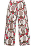 Comme Des Garçons Vintage Hairstyles Print Cropped Trousers -