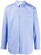 Comme Des Garçons Shirt Striped Zip-up Shirt - Blue