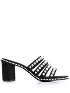 Suecomma Bonnie Pearl Detailed Block Heel Sandals - Black