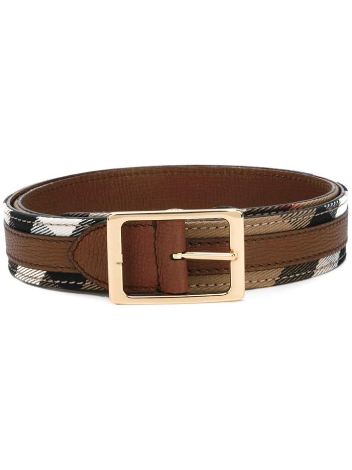 Burberry Checked Belt - Brown