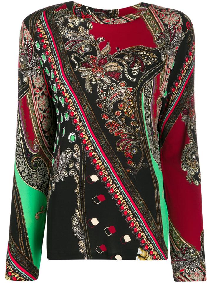 Etro Paisley Long-sleeve Top - Black