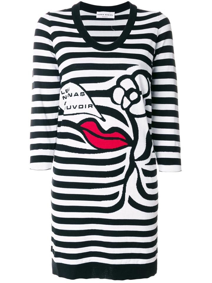 Sonia Rykiel Fitted Striped Dress - Black