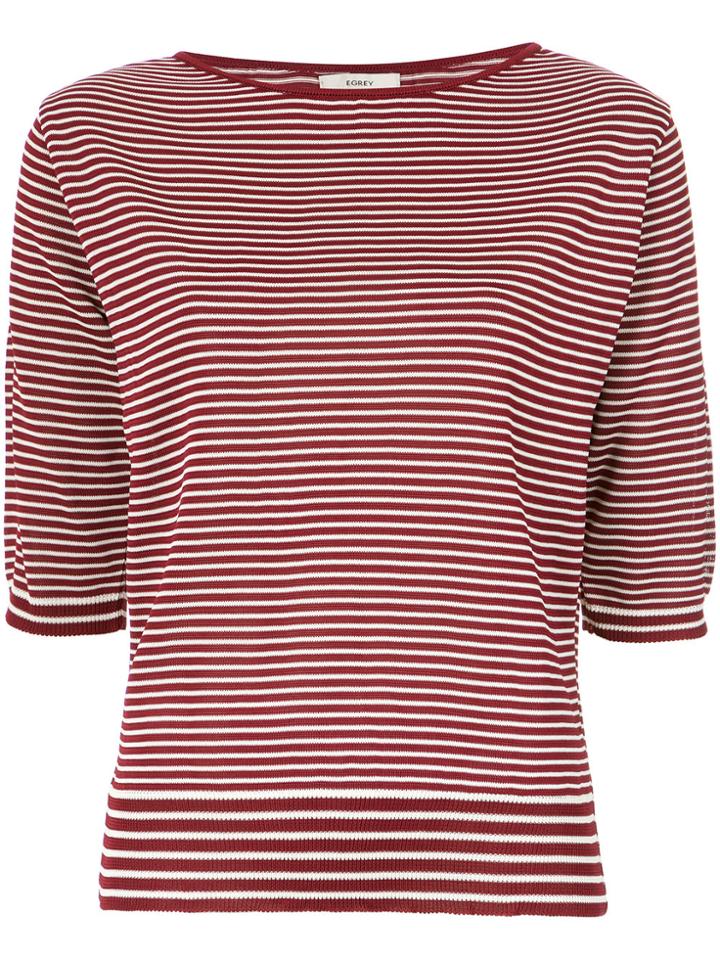 Egrey Striped Blouse - Red