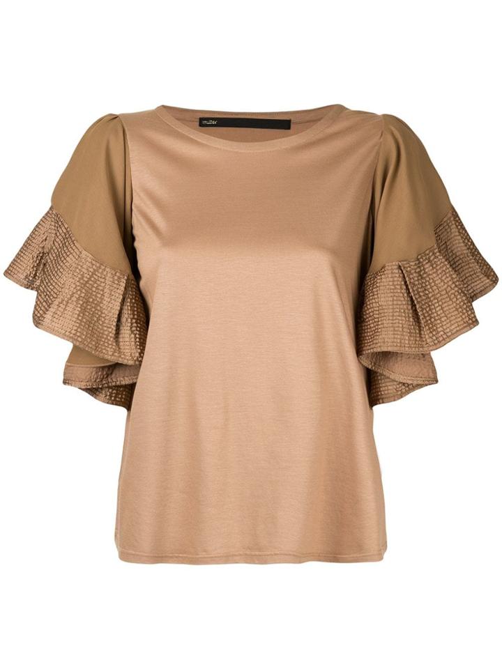 Muller Of Yoshiokubo Frill Short-sleeve Blouse - Brown