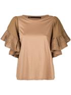 Muller Of Yoshiokubo Frill Short-sleeve Blouse - Brown