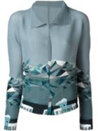 Issey Miyake Cauliflower Pleated Geometric Print Fitted Jacket