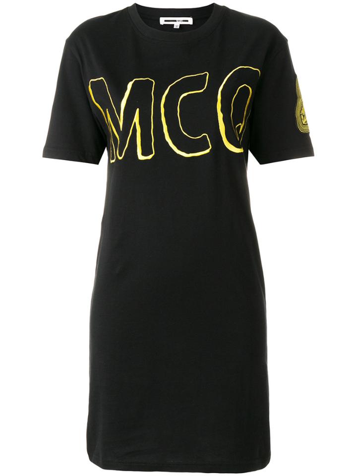 Mcq Alexander Mcqueen Logo Print T-shirt Dress - Black