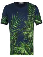 Dolce & Gabbana Leaves Print T-shirt - Blue