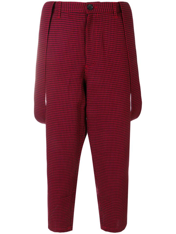 Comme Des Garçons Shirt Suspender Cropped Trousers - Red