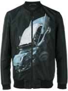 Christopher Kane Car Crash Bomber Jacket, Men's, Size: 52, Black, Nylon/viscose