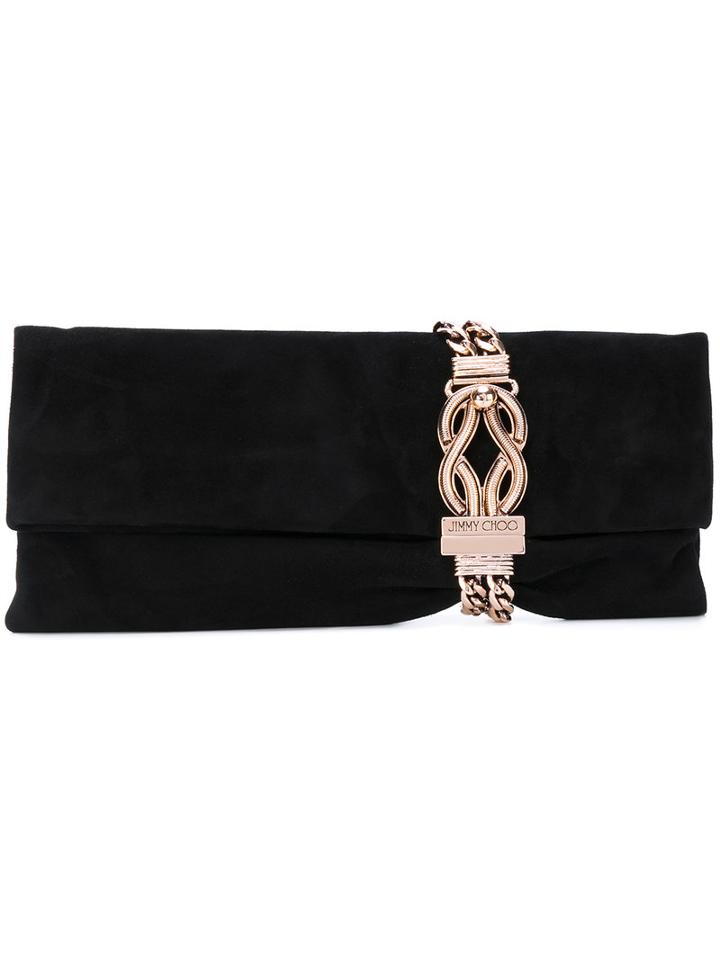 Jimmy Choo - Chandra Clutch - Women - Suede - One Size, Black, Suede