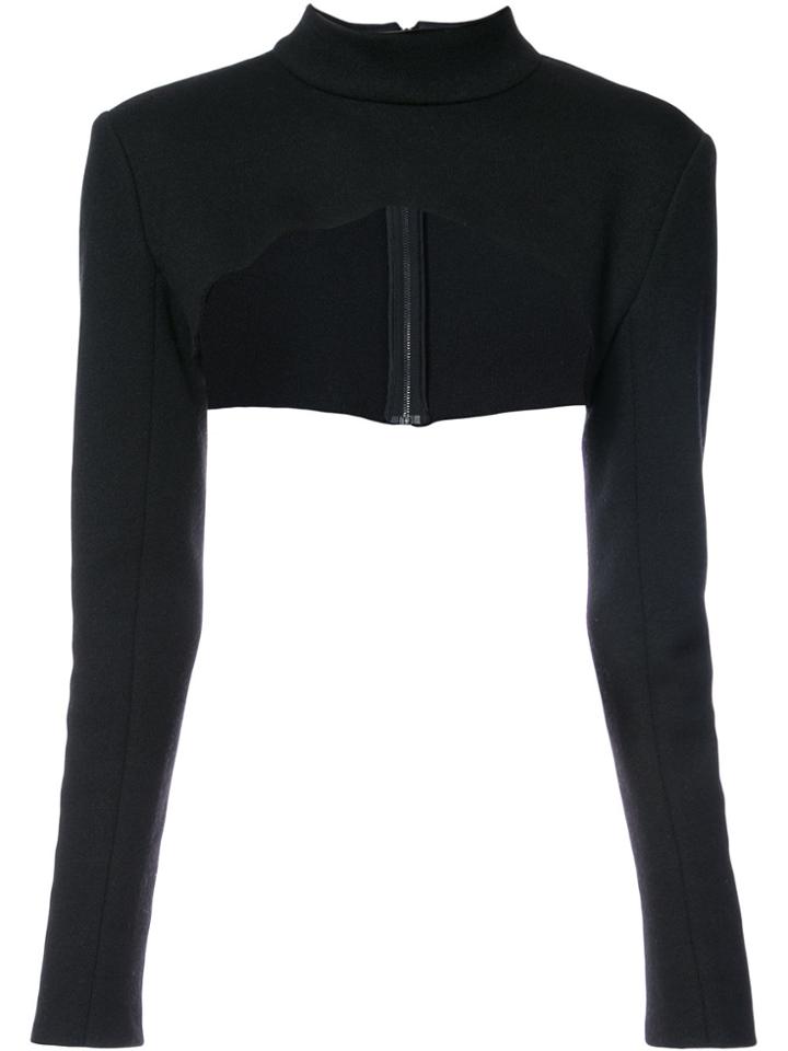 Sally Lapointe Long-sleeved Bolero Top - Black