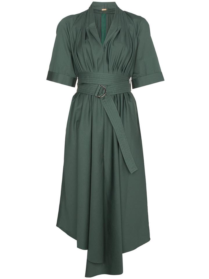 Adam Lippes Asymmetric Cotton Midi Dress - Green