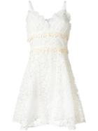 Giamba Floral Macramé Dress, Women's, Size: 40, White, Polyester/silk