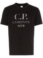 Cp Company Logo Print Cotton T-shirt - Black