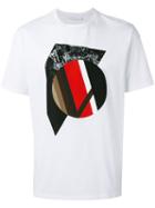 Neil Barrett Graphic Print T-shirt, Men's, Size: Xl, White, Cotton