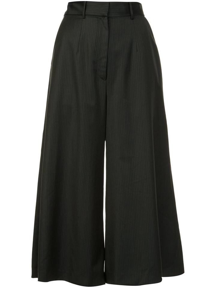 By. Bonnie Young Flared Pinstripe Culottes, Women's, Size: 4, Green, Wool