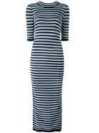 Mih Jeans 'moonstone' Striped Midi Dress, Women's, Size: Medium, Blue, Merino