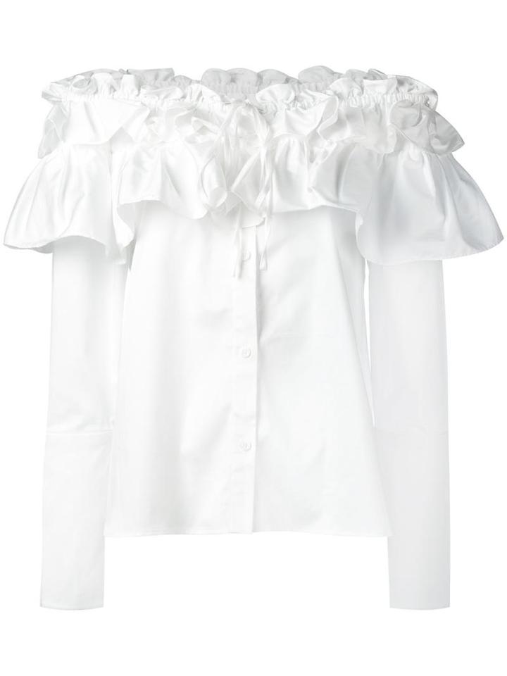 Opening Ceremony Layered Ruffle Top, Women's, Size: 0, White, Cotton/spandex/elastane